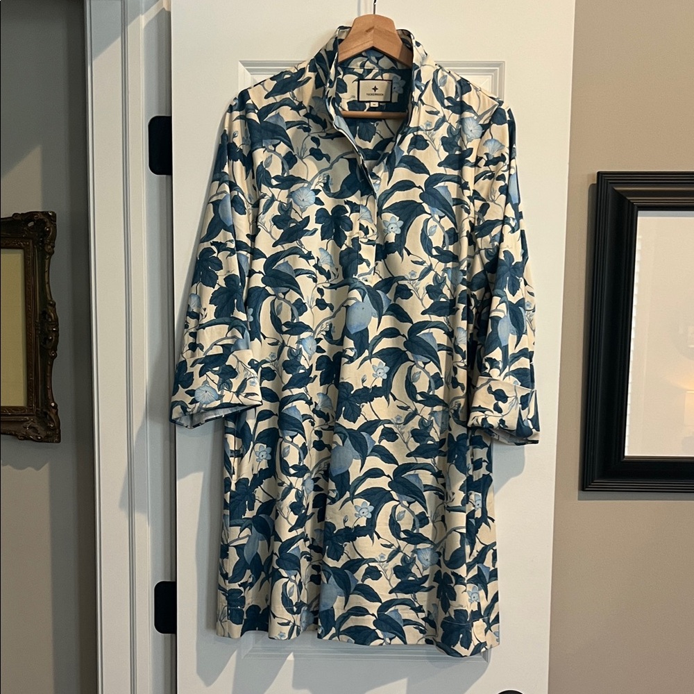 Tuckernuck Blue and Cream Floral Mini Dress